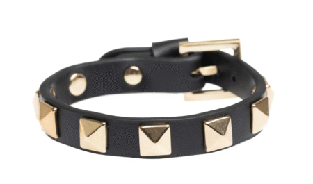 Dark Department, Leather Stud Bracelet, Armbånd i lær, Black