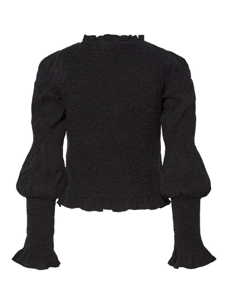 YAS, PIRA LS SMOCK TOP, Bluse/ Topp, Black, Svart - Bilde 2