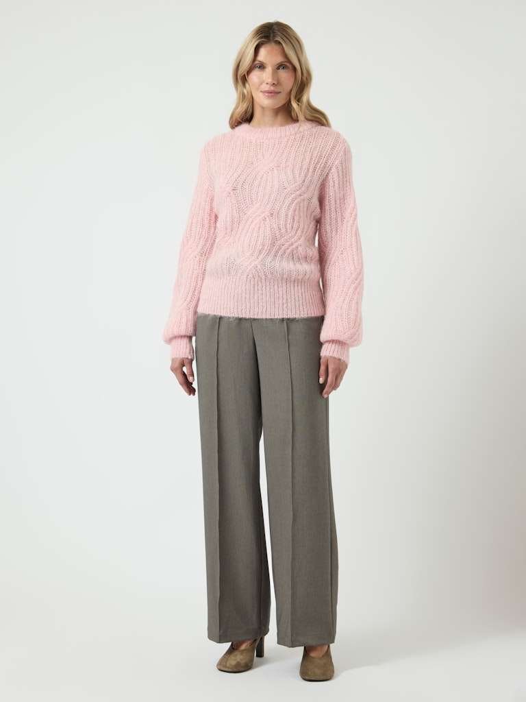 YAS ZUMA LS WOOL BLEND KNIT PULLOVER, Ullgenser,Orchid Pink, Rosa - Bilde 2