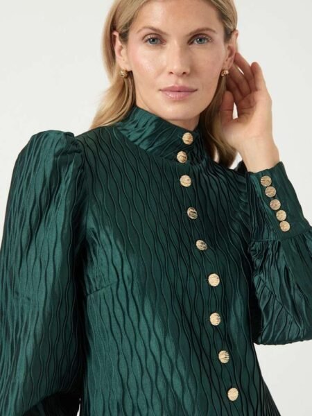 YAS RIPPLE LS SHIRT, Bluse, Ponderosa Pine, Grønn