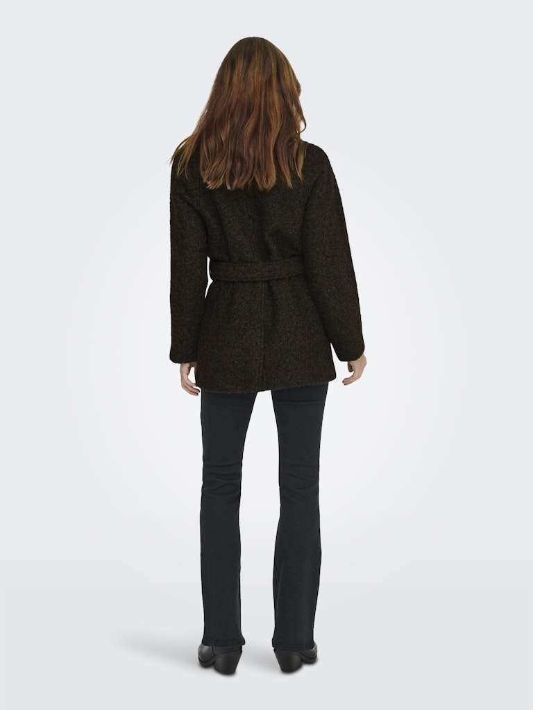 JDY NEVADA BOUCLE BELT COAT, Kåpe, Jakke,Chocolate Torte, Mørk brun - Bilde 2