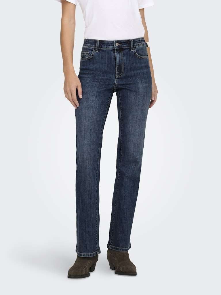 JDY BLAIR MID WAIST BOOTCUT DNM JEANS- Dongeribukse, DARK BLUE DENIM - Bilde 2