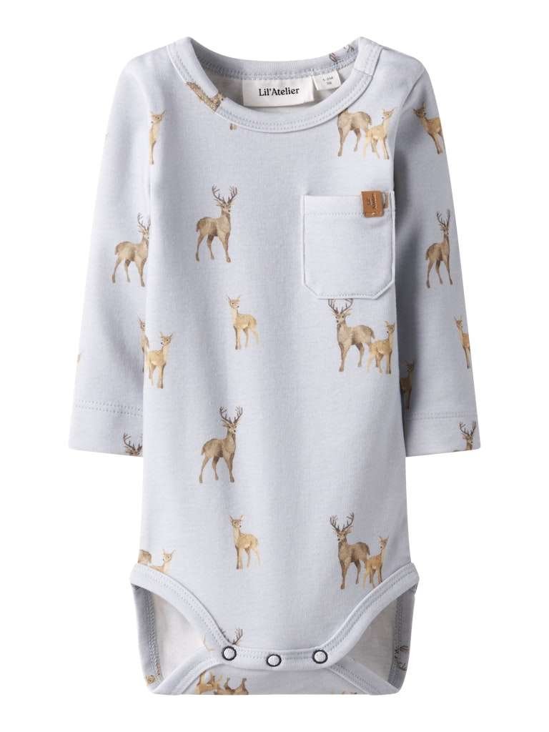 LIL ATELIER LAYO GEO LS SLIM BODY LIL, Gray Dawn DEER - Bilde 3