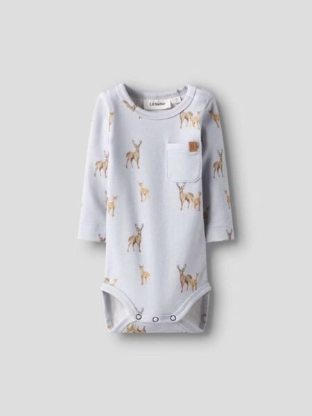 LIL ATELIER LAYO GEO LS SLIM BODY LIL, Gray Dawn DEER
