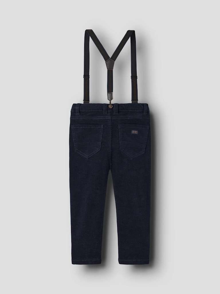 NAME IT RYAN SLIM CORD PANT WB- Cordfløyelbukse med Avtagbare Seler, Navy Blazer - Bilde 2