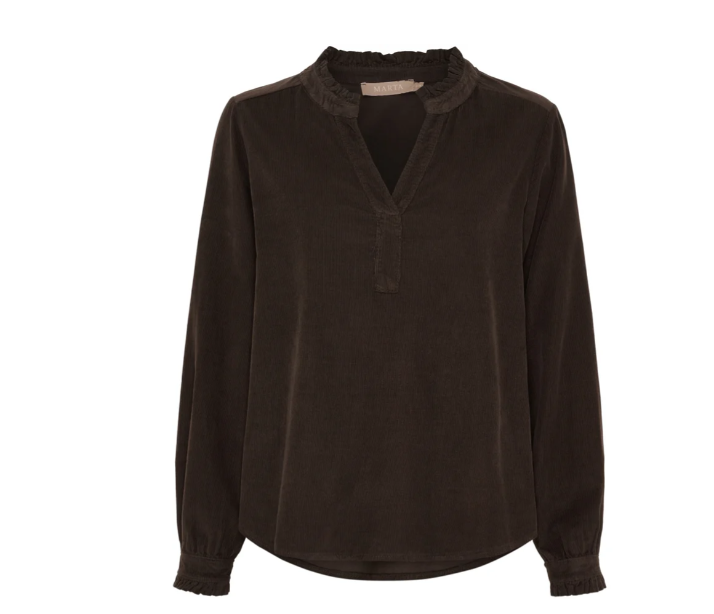 Mdc Morgana Blouse, Bluse/ Skjorte I Babycord, Moro; Mørk Brun