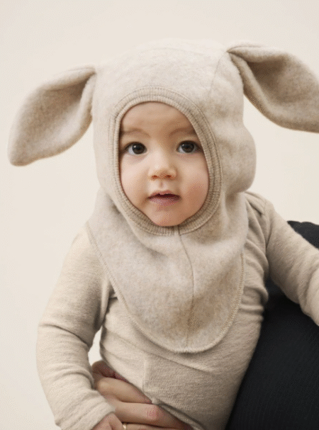 Huttelihut Balaclava/ Lue, Ears, Wool Fleece, Ullfleece, 100% Merinoull