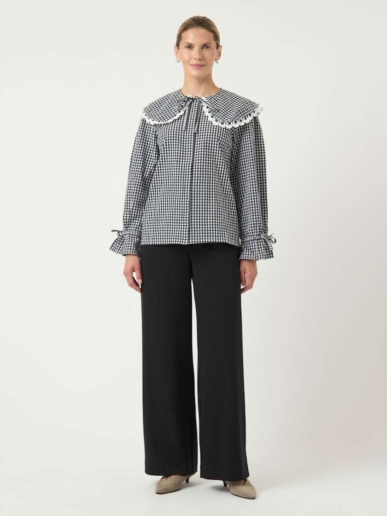 YAS KARA LS SHIRT- Skjorte/Bluse, Black-White/ Svart- Hvit - Bilde 8