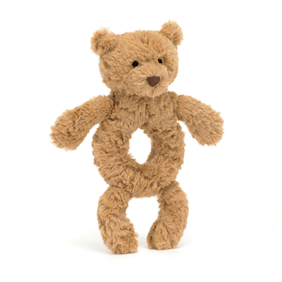 Jellycat Bartholomew Bear Ring Rattle- Bjørne Ragle