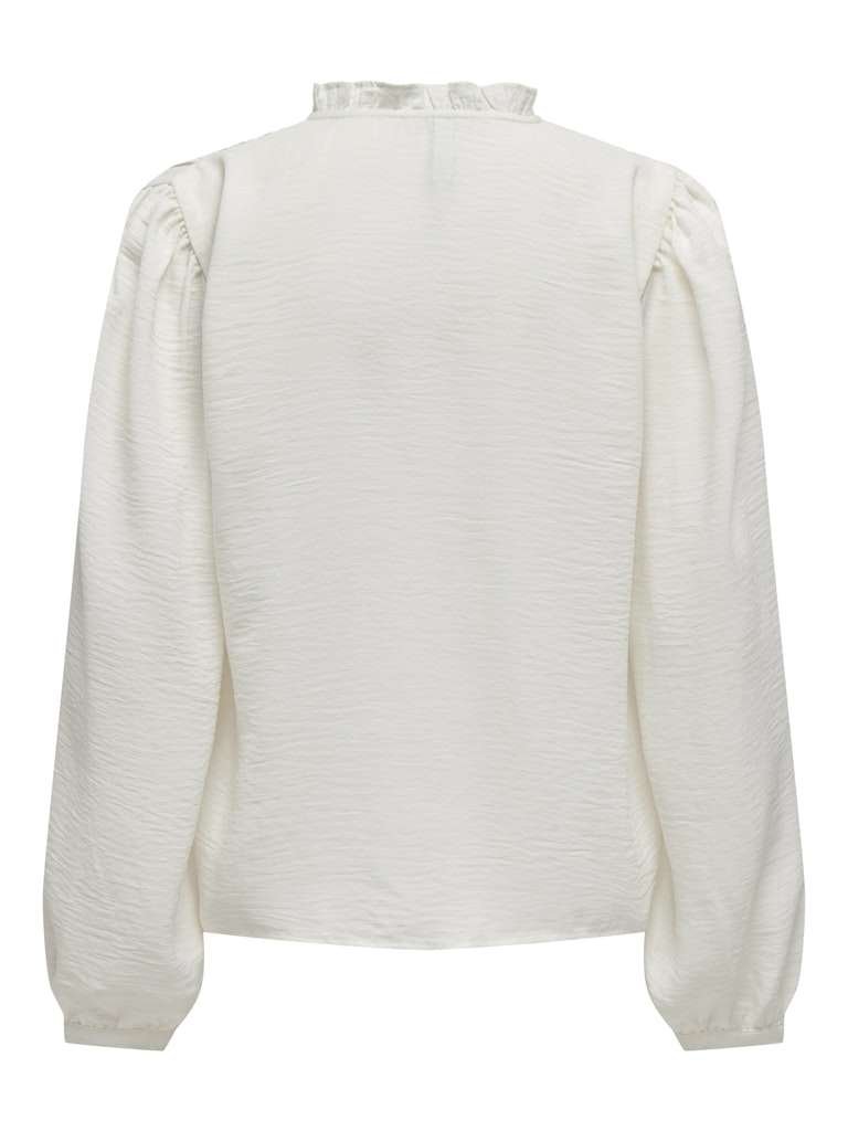 JDY RACHEL LIFE L/S PINTUCK TOP- Bluse WVN NOOS, Cloud Dancer- Offwhite - Bilde 2