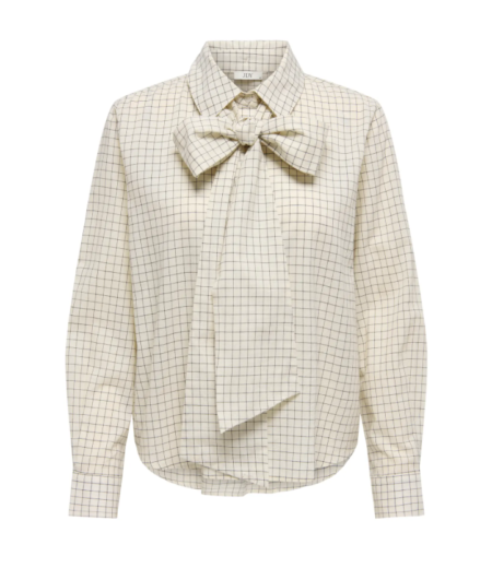 JDY CAMI L/S BOW SHIRT WVN, Skjorte/Bluse, Sandshell BLACK