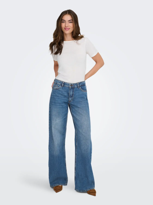 JDY RUBY MW WID MB 1006 DNM NOOS, Jeans, Medium Blue Denim - Bilde 4