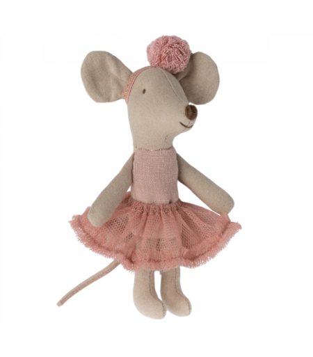 Maileg Lillesøster Mus med ballettdrakt , Rosa