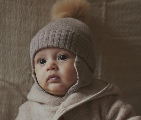 Huttelihut Lue - Bonnet i Ull Med Alpakka Dusk,Sand