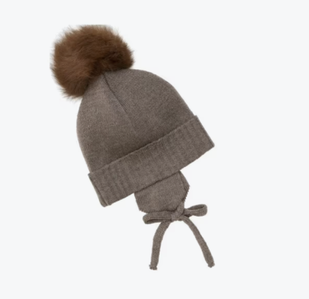 Huttelihut Lue - Bonnet i Ull Med Alpakka Dusk, Brun Melert