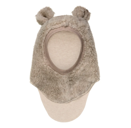 HUTTEliHUT Balaclava Ull Teddy Ører Camel Melange