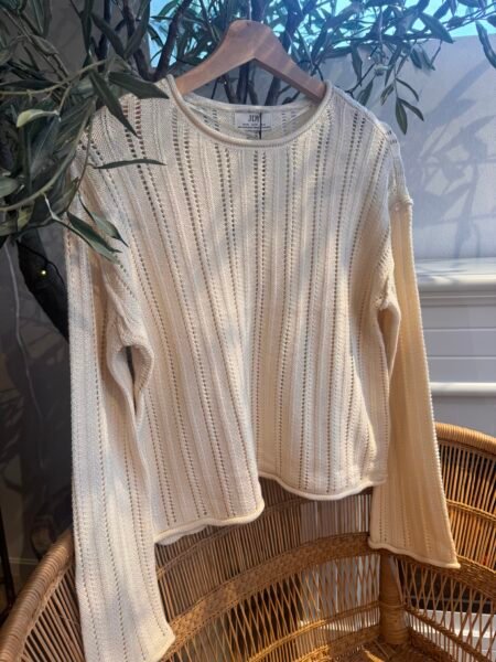 JDY OPHELIA L/S BOAT NECK PULLOVER KNT, Genser, White Swan