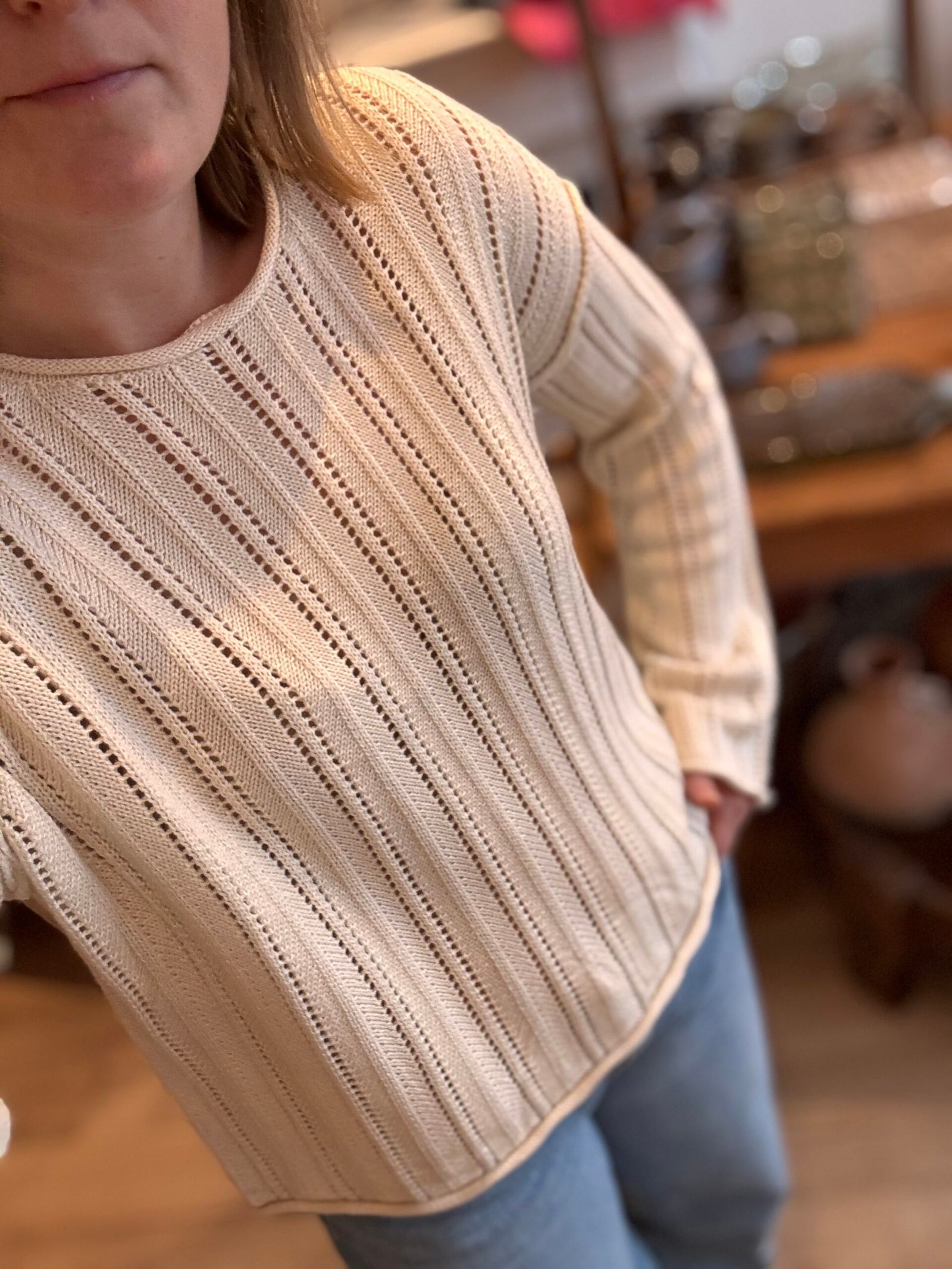 JDY OPHELIA L/S BOAT NECK PULLOVER KNT, Genser, White Swan - Bilde 2