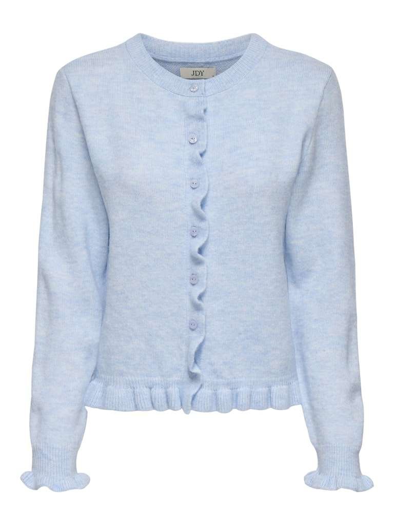 JDY LETTY L/S ON FRILL CARDIGAN KNT- Strikket Cardigan, Blue MELANGE - Bilde 3