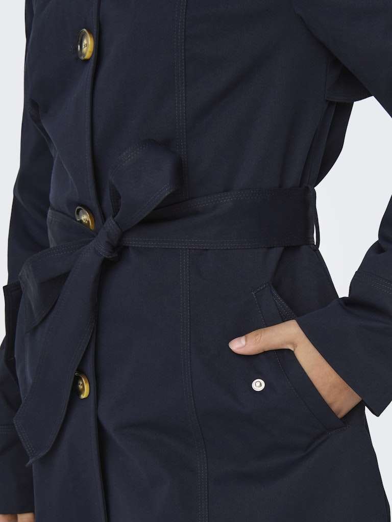 JDY ISADORA LIFE TRENCHCOAT OTW HAB NOOS, Sky Captain- Mørk Blå, Str xs-xxl - Bilde 3