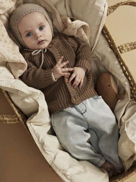 LIL ATELIER, EMLEN LS KNIT CARD LIL NOOS, STRIKKEJAKKE, Sepia Tint