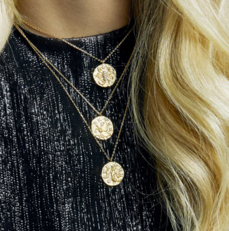 Orelia Stjernetegns Smykke, 18k gullbelagt Messing, Jomfruen, Virgo ( noe eiret)