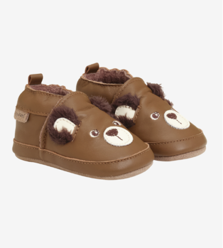 En Fant - Leather shoe - Applique, Skinntøfler, Toasted Coconut