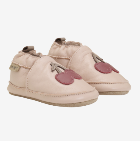 En Fant - Leather shoe - Applique, Skinntøfler, Rose Dust