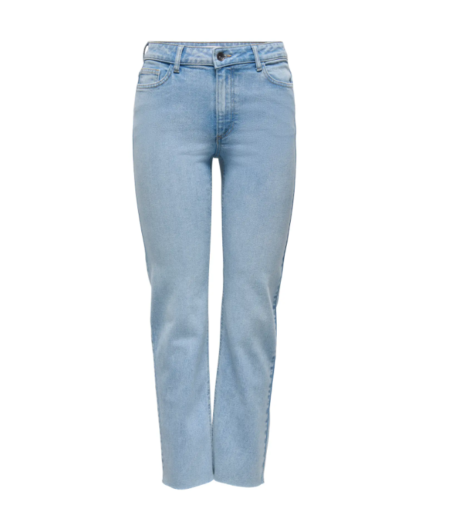 JDY LULLU HWSTRAIGHT ANK JNS DARK BL NOOS - Dongeribukse Ankellengde, Light Blue Denim, Lys Blå Denim