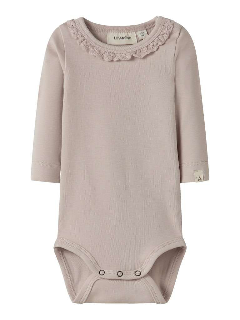 LIL ATELIER LAYO SUP LS SLIM BODY SOLID, Peach Whip - Bilde 3