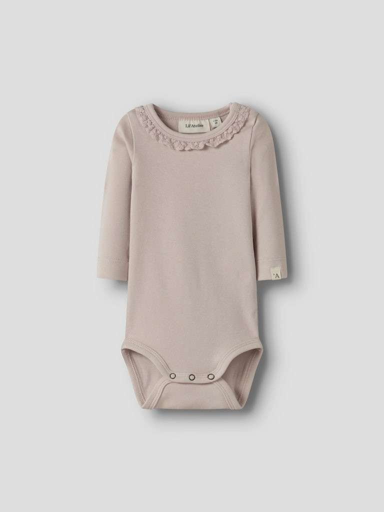 LIL ATELIER LAYO SUP LS SLIM BODY SOLID, Peach Whip