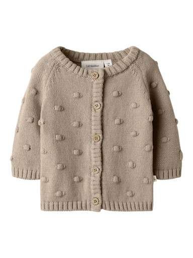 LIL ATELIER, GABLE LS KNIT CARD LIL, CARDIGAN, Oxford Tan/Lysebrun