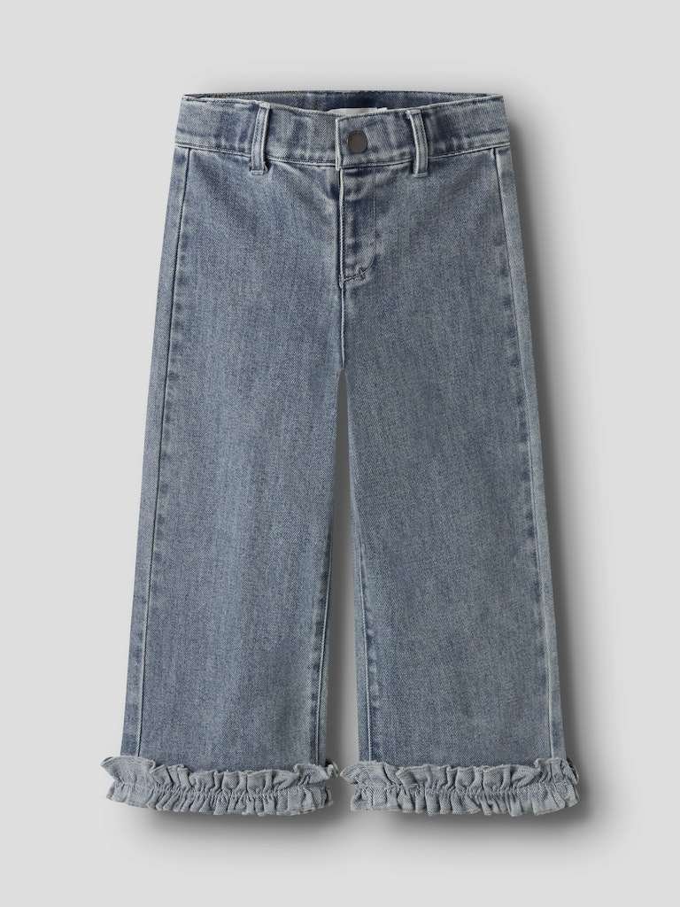LIL ATELIER DAMLA WIDE ANCEL JEANS - Dongeribukse, Medium Blue Denim, Medium Blå Denim - Bilde 3