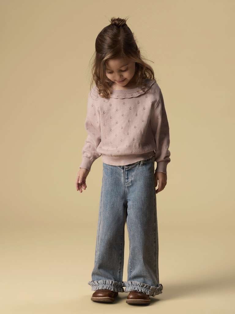 LIL ATELIER DAMLA WIDE ANCEL JEANS - Dongeribukse, Medium Blue Denim, Medium Blå Denim - Bilde 2
