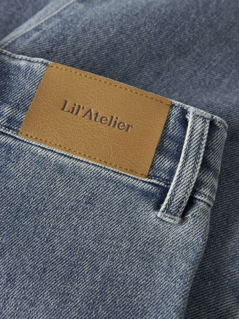 LIL ATELIER DAMLA WIDE ANCEL JEANS - Dongeribukse, Medium Blue Denim, Medium Blå Denim - Bilde 5