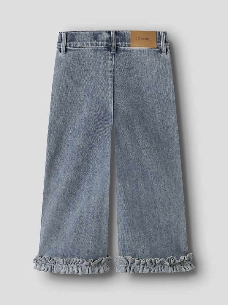LIL ATELIER DAMLA WIDE ANCEL JEANS - Dongeribukse, Medium Blue Denim, Medium Blå Denim - Bilde 6