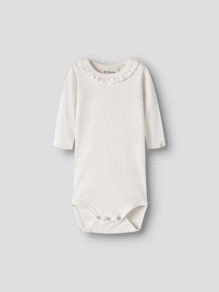 LIL ATELIER LAYO SUP LS SLIM BODY SOLID, Coconut Milk , Offwhite/ Hvit