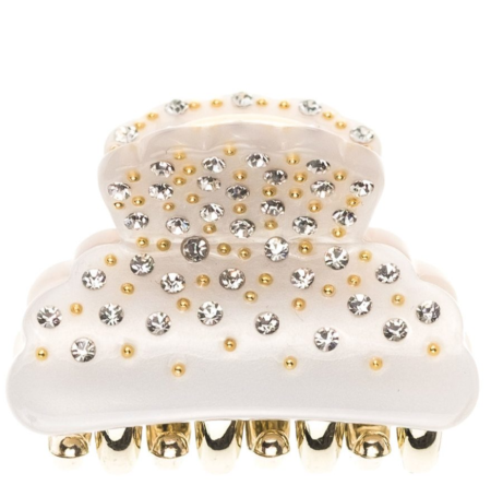 Dark Department Small Crystal Hair Claw W. Swarovski Crystals, Hårklype, Sand