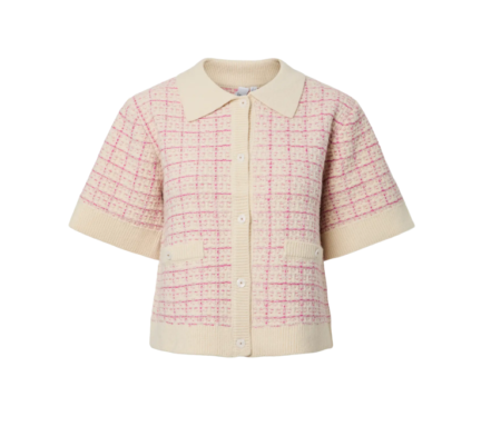 YAS LIVIA SS KNIT CARDIGAN, Birch Rose Violet/Ballerina