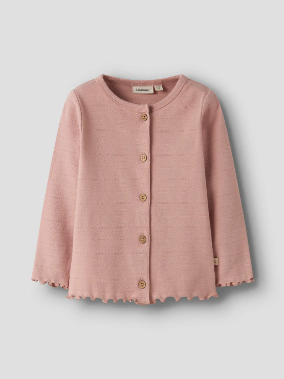 LIL ATELIER DIMIA LS SLIM CARD - Cardigan, Misty Rose - Dus Gammelrosa