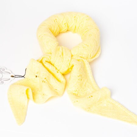 Rosenvinge Lite  Strikket Trekantskjerf , Lys Gul