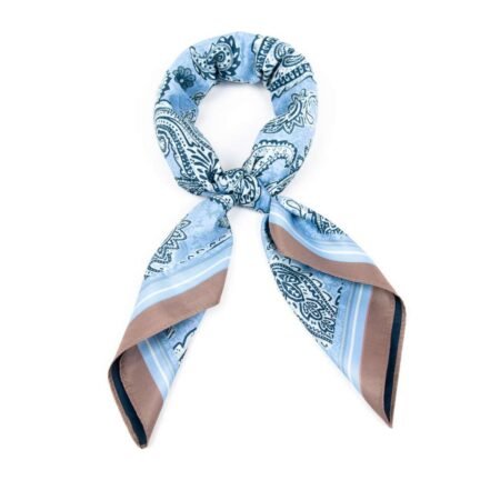 Rosenvinge skjerf tosidig print blått mønster - blå