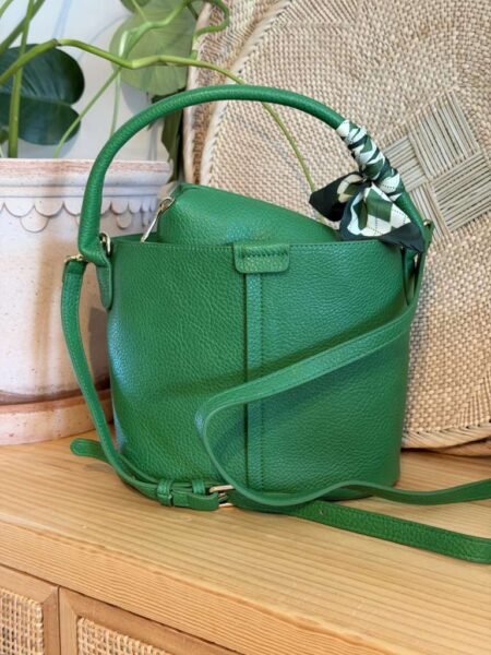 Rosenvinge Veske IBELIN liten bucketbag med skjerf - bright green