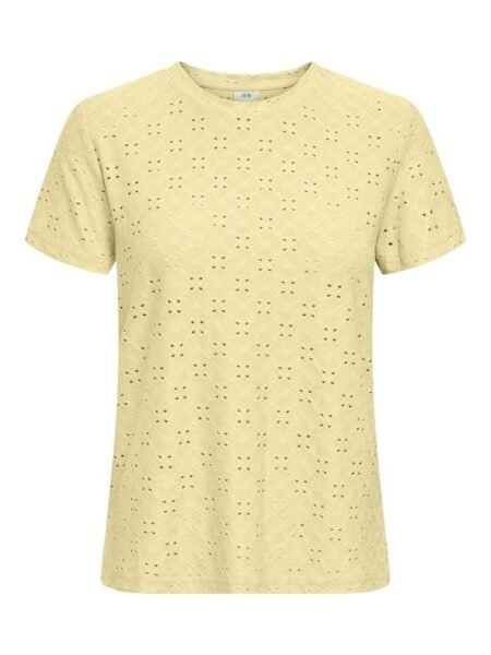 JDY CATHINKA S/S TAG TOP JRS NOOS, Pastel Yellow- Lys Gul