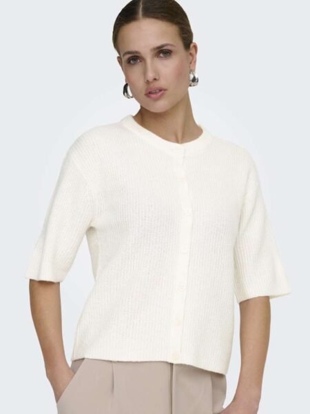 JDY CATTY 2/4 CARDIGAN KNT NOOS, Cloud Dancer MELANGE