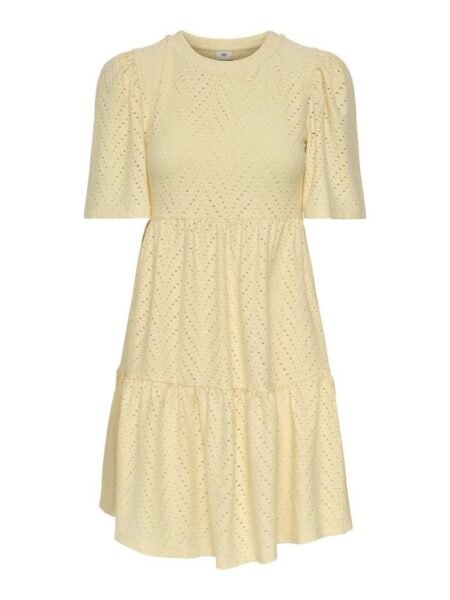 JDY CARLA CATHINKA S/S DRESS JRS NOOS,  Kjole, Pastel Yellow - Lys Gul
