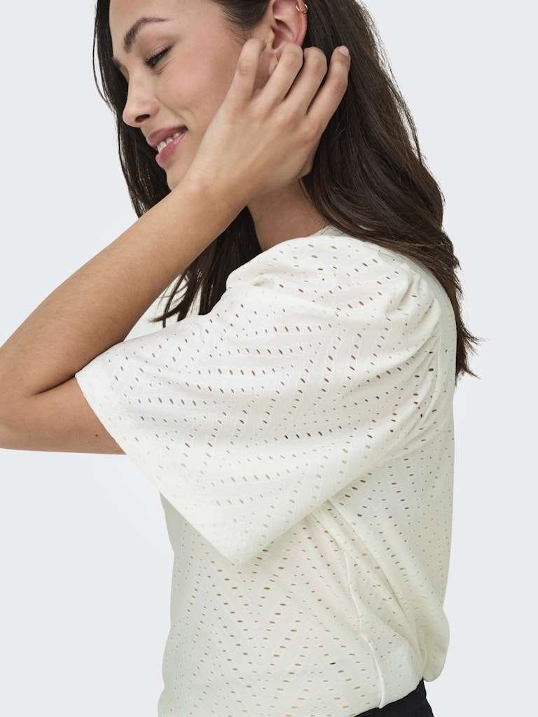 JDY CATHINKA S/S TAG TOP JRS, Cloud Dancer - Bilde 3