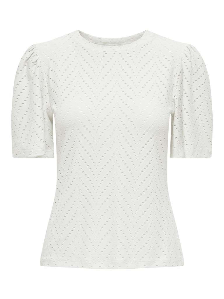 JDY CATHINKA S/S TAG TOP JRS, Cloud Dancer - Bilde 2