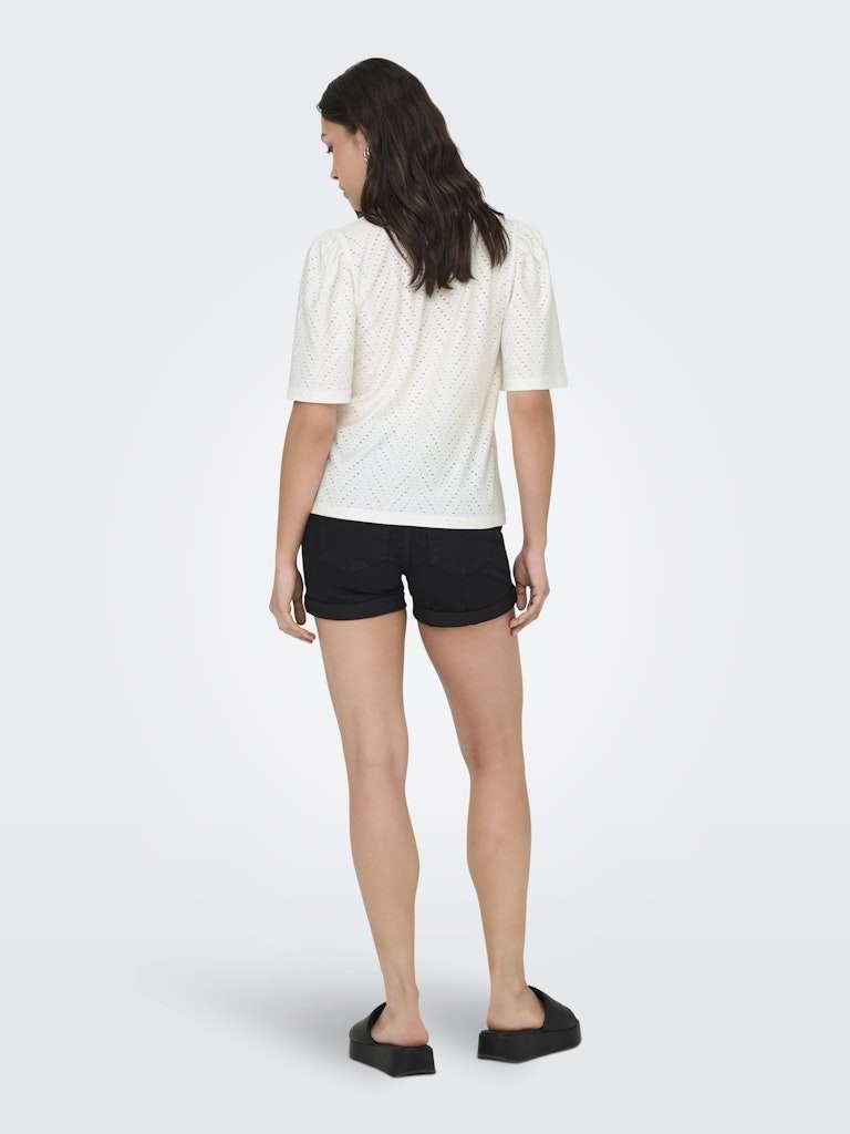 JDY CATHINKA S/S TAG TOP JRS, Cloud Dancer - Bilde 4