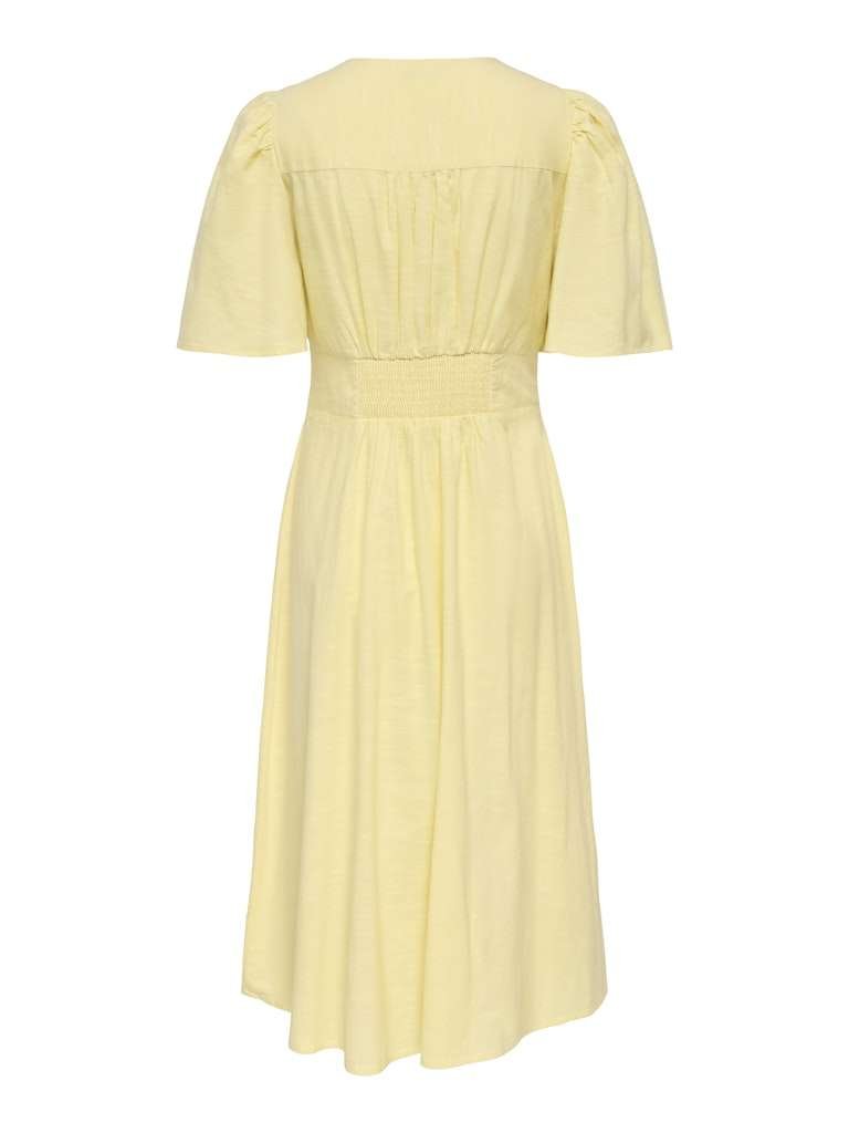 JDY NORA 2/4 MIDI DRESS WVN NOOS, Kjole Str Xs- Xxl, Double Cream- Lys Gul - Bilde 5